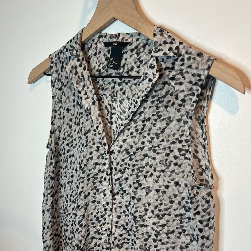 Women’s | H&M sleeveless button down sheer blouse | Size 4